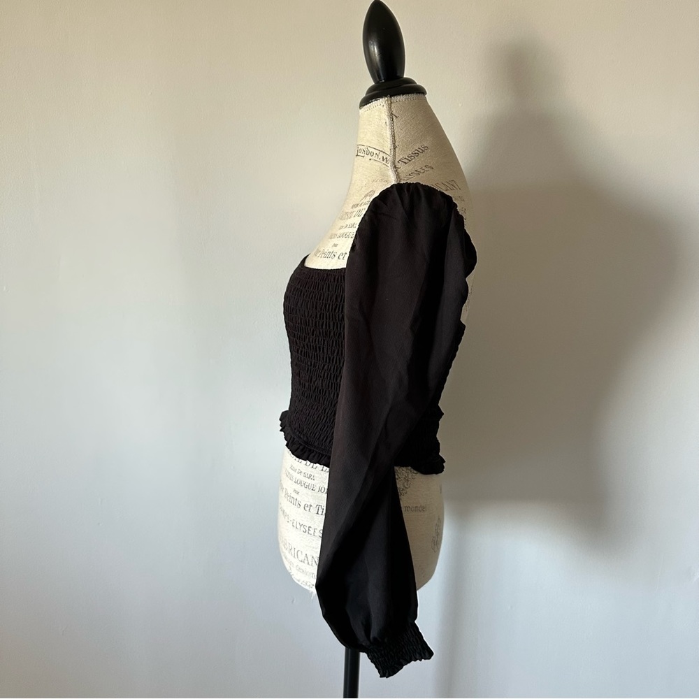 Superdown Black Cropped Blouse Small - image 5